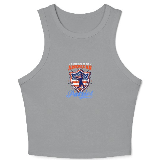 4th Of July Baseball Identify As American Patriot Crop Tank Top