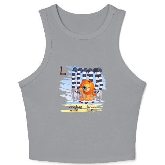 L Alphabet Ladybug Loupe Lemur Lion Crop Tank Top