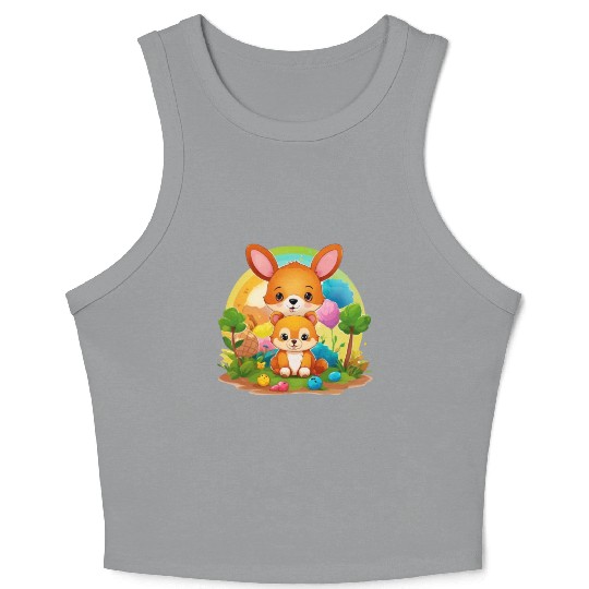 Kangaroo Kingdom Threads: Embrace Nature's Harmony Crop Tank Top