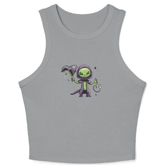 Alien Cat Crop Tank Top