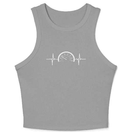 Heartbeat Speedometer Car Guy Auto Garage Racing Crop Tank Top