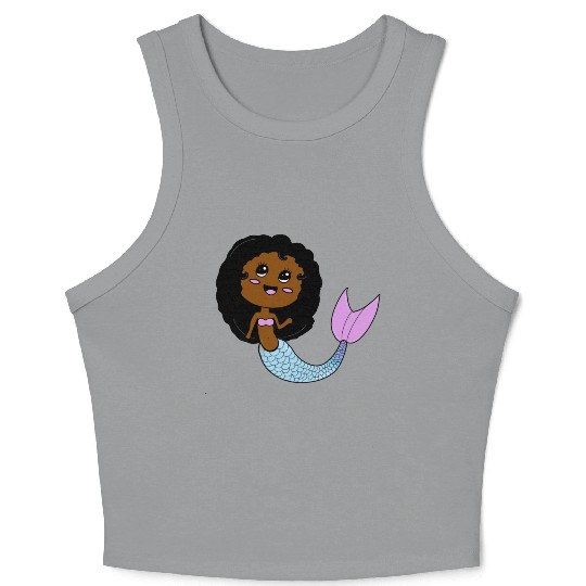 I Love Mermaids Cute Costume Kids Toddler Girl Crop Tank Top