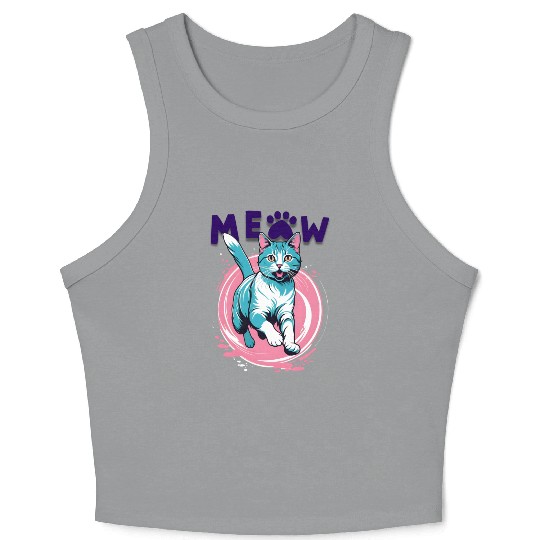 meow Crop Tank Top