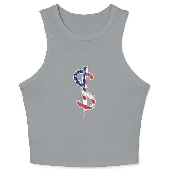 Horseshoe Pitching USA FLag Crop Tank Top