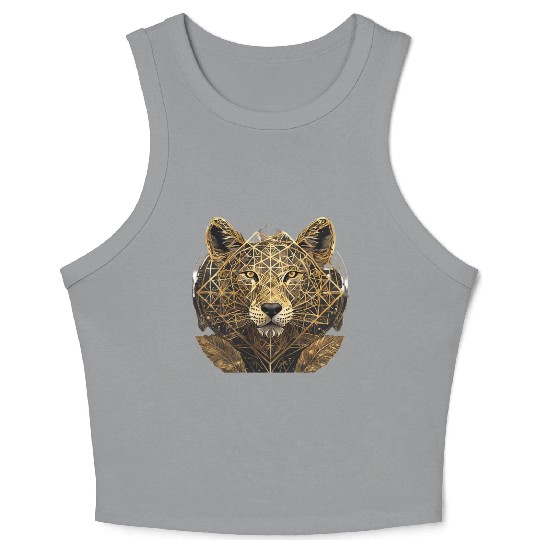 Lion face Crop Tank Top