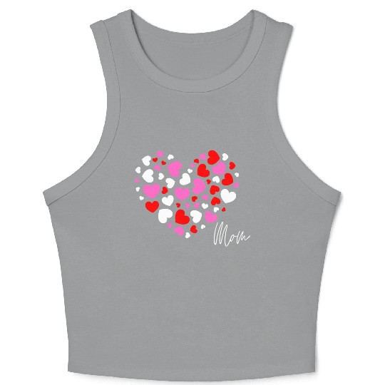 Hearts Love Mom 3 Crop Tank Top