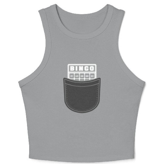Fake Pocket Bingo Player Crop Tank Top