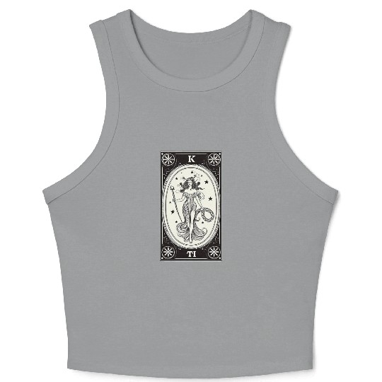 Themis Tarot Card Astrology Occult Mystical Crop Tank Top