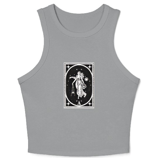 Themis Tarot Card Astrology Occult Mystical Crop Tank Top