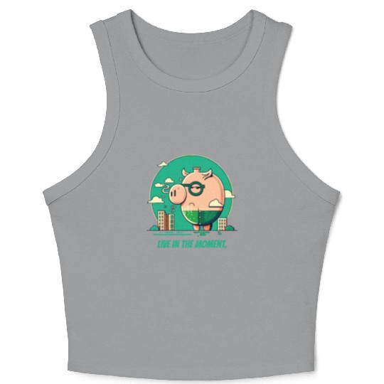 Live in the Moment Pig Crop Tank Top