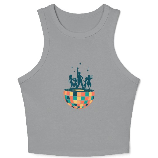 Disco ball - Dancing - Groovy - Clockwork Elements Crop Tank Top