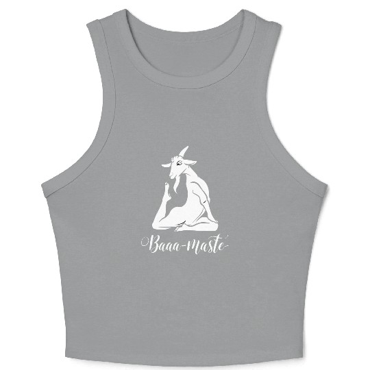 Baaa-Maste Goat Yoga Pose Serenity Crop Tank Top