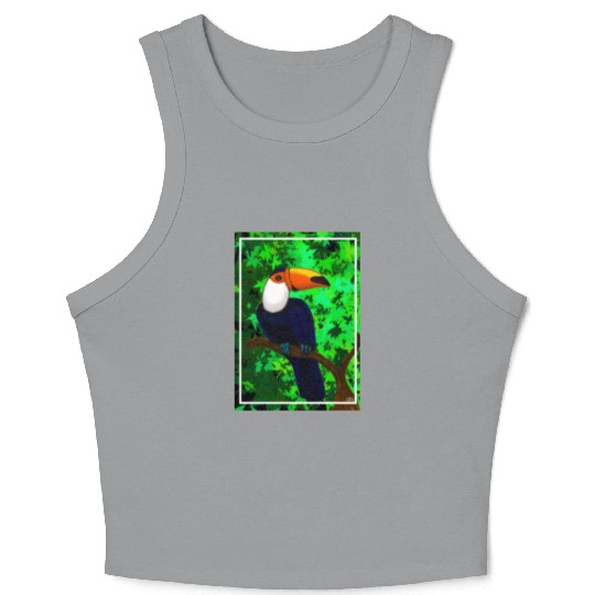 Bird Art Painting Crop Tank Top