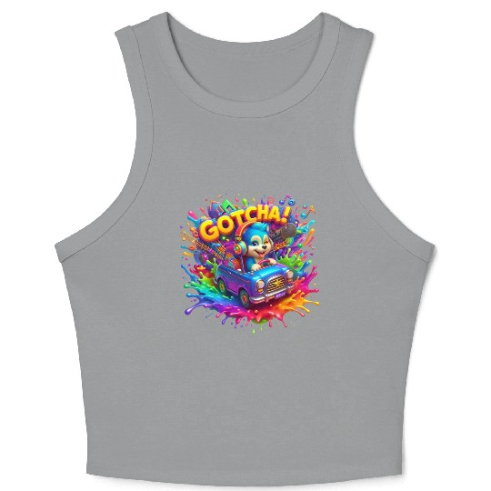 Stellar Cadence: Symphony of Neon Hues - GoTCha! Crop Tank Top