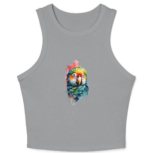 Macaw, Budgie Cockatoo, Parrot Flock Crop Tank Top