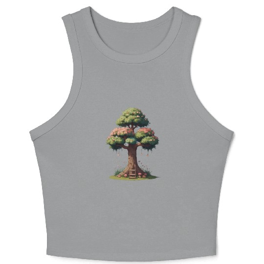 Colorful Tree Life is Really Good Tree Crop Tank Top