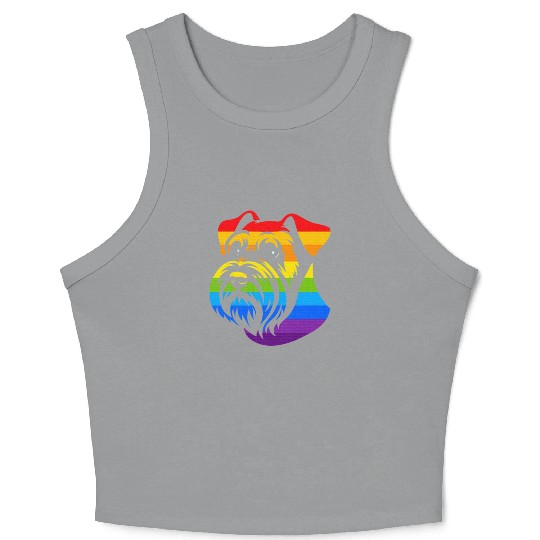 Miniature Schnauzer Rainbow LGBT Gay Pride Lesbian Crop Tank Top