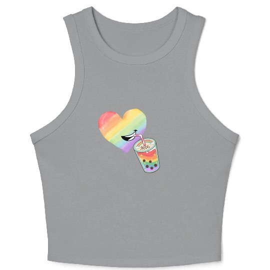 Rainbow heart Crop Tank Top