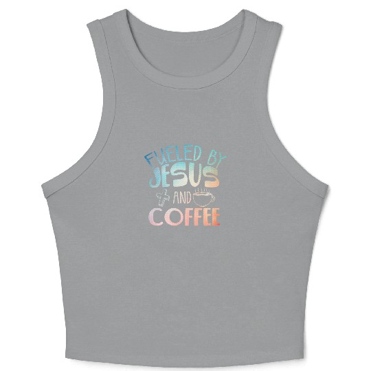 Cool Coffee Jesus Art Christian Coffee Lover Crop Tank Top