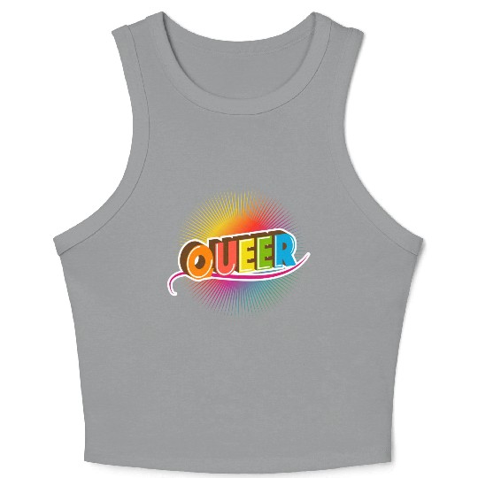 Queer Typo for Pride Month Equal Rights LGBTQ Crop Tank Top