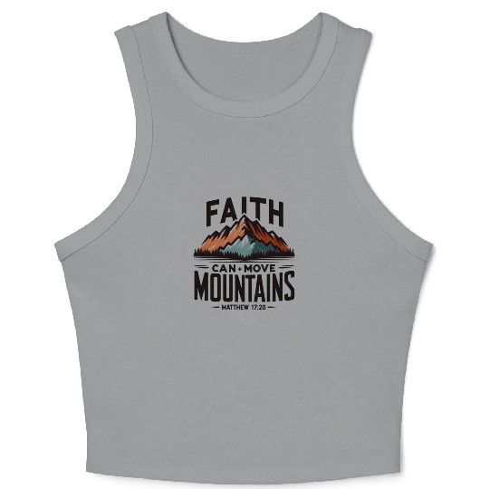 Faith Can Move Mountains Matthew 17:20 Retro Crop Tank Top