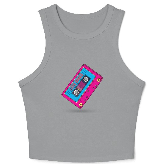 Colorful cassette tape with love songs Crop Tank Top