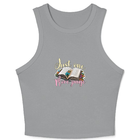 Reading Just One More Page Literature Avid Reader Crop Tank Top