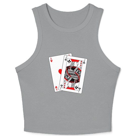 Two cards Blackjack Crop Tank Top