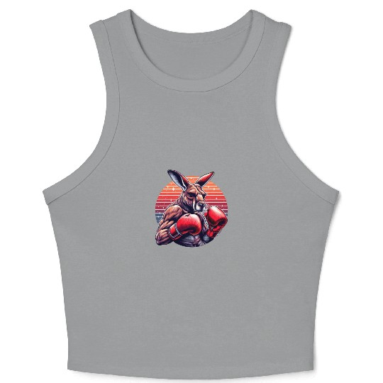 Funny Kickboxing Or Boxing Humor Sport Kangaroo Crop Tank Top
