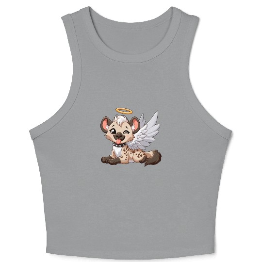 Hyena angel wings halo fantasy Crop Tank Top