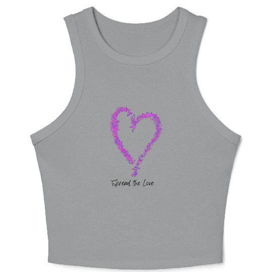 Spread the Love Glitter Heart Crop Tank Top