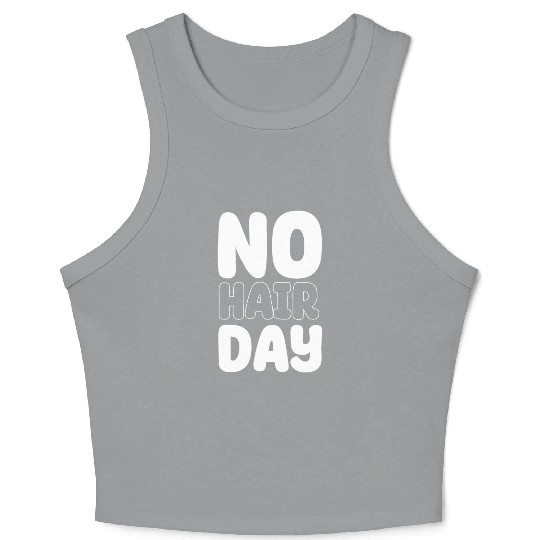 No Hair Day Funny Bald Bearded Hairstylist Crop Tank Top