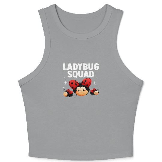Cute Ladybug Squad Art Insect Ladybug Lover Crop Tank Top