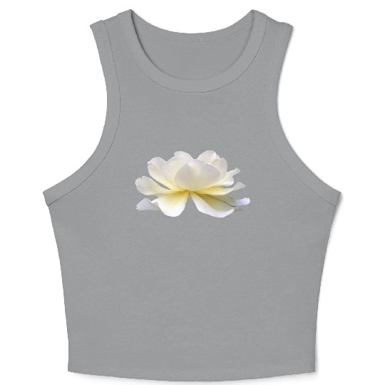 Lotus rose white flower Crop Tank Top