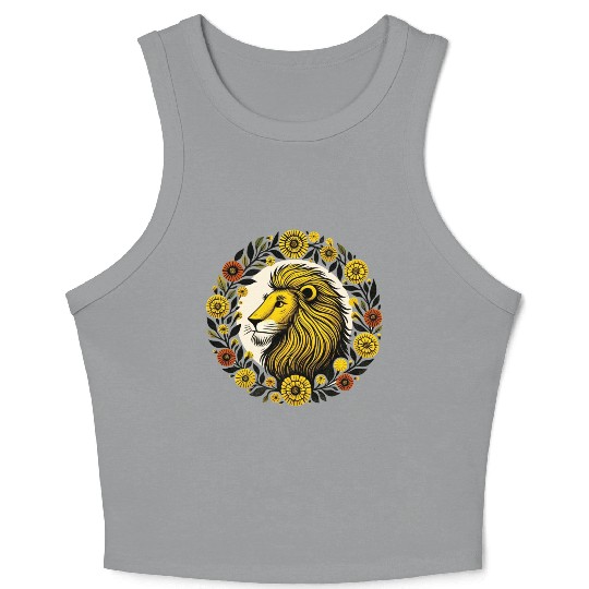 Marigold Leo Lion Crop Tank Top