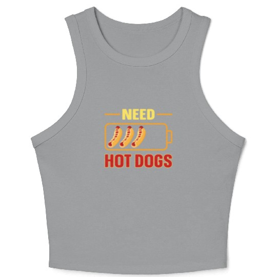 Hot Dog Adult Battery Need Hot Crop Tank Top