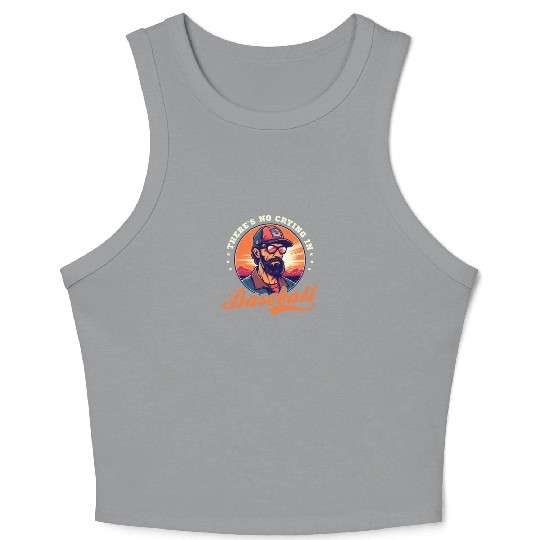 4th Of July Baseball Coach No Crying In Baseball Crop Tank Top