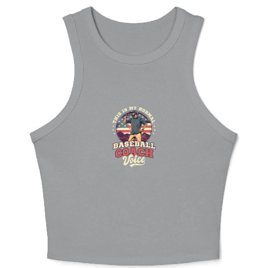 4th Of July Baseball Coach Normal Coach Voice Crop Tank Top