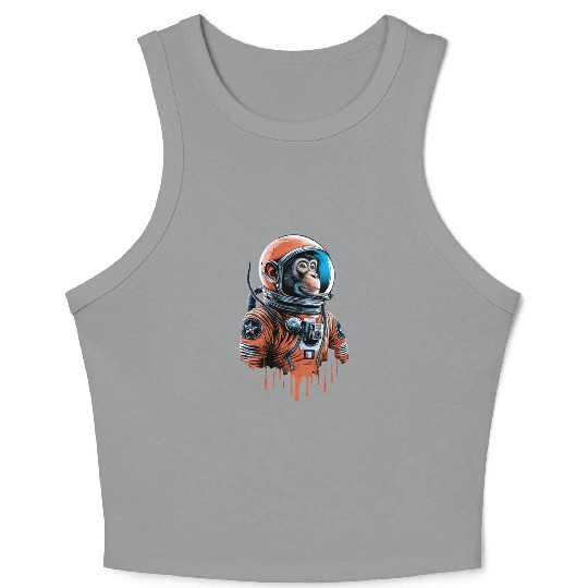 Space Adventure Monkey Astronaut Crop Tank Top