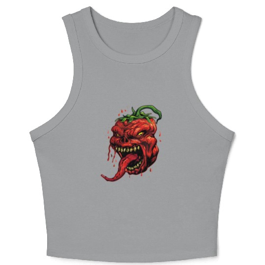 BBQ Hot Chili Carolina Reaper Hot Sauce Gift idea Crop Tank Top
