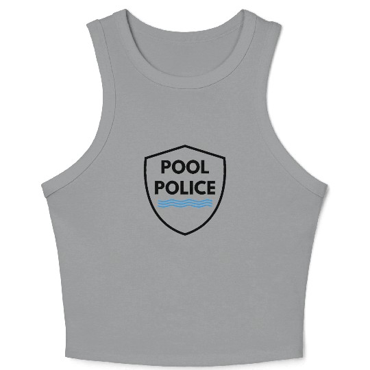 Pool Police Lifeguard Swimming Funny Crop Tank Top