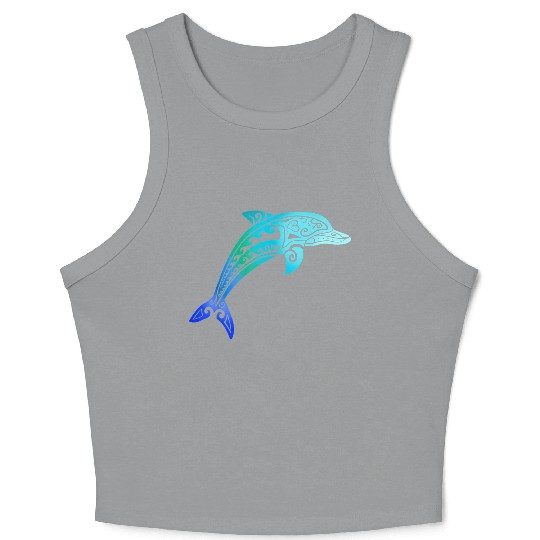 Jumping Dolphin Tribal Crop Tank Top