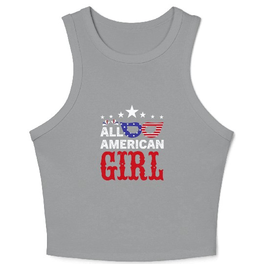 All American girl US Independent day Crop Tank Top