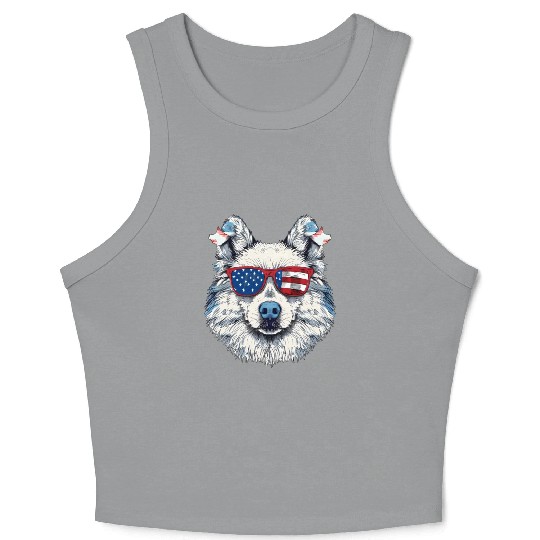 Eskimo dog. 4th July. American independence day Crop Tank Top