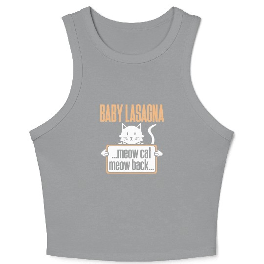 Baby Lasagna meow cat meow back Crop Tank Top