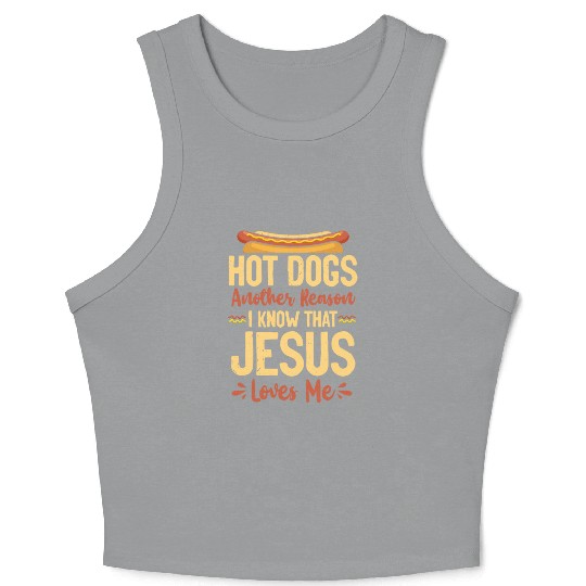 Hot Dog Adult Jesus Faith Crop Tank Top