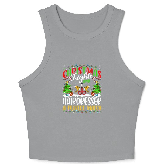 Christmas Light Hairdresser Xmas Crop Tank Top