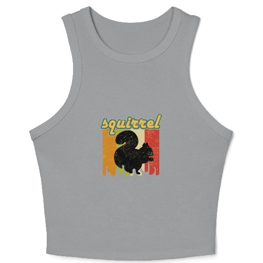 Vintage Squirrel Chipmunks Rodent Animal Lover Crop Tank Top
