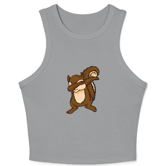 Dabbing Squirrel Funny Chipmunks Dab Animal Lover Crop Tank Top