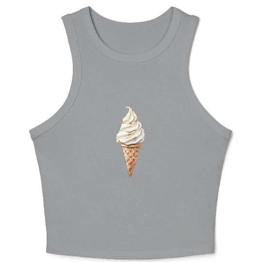 Swirled Vanilla Ice Cream Cone Delight Crop Tank Top